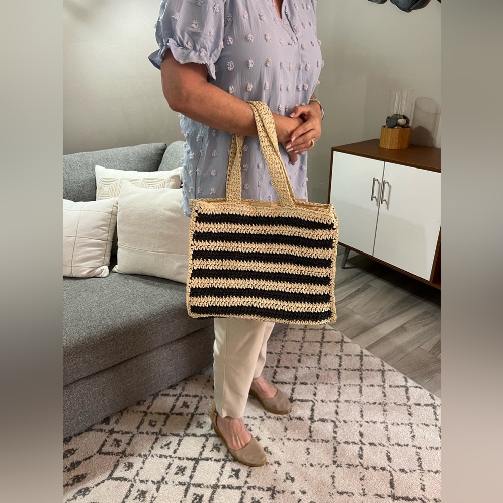 NEW WITH TAGS, LOFT woven straw tote. - Picture 6 of 6